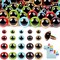 160pcs Colorful Resin Safety Eyes for Amigurumi with Washers – 10/12/16/18mm for Crochet Dolls, Plush Toys, DIY Crafts, and Halloween Decorations